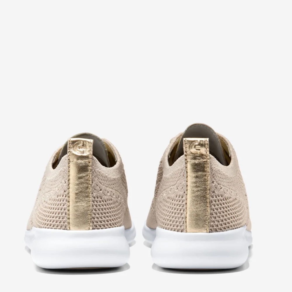 Cole Haan Beige and Gold Knit Sneakers - Picture 5 of 13